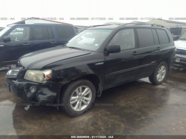 JTEEW21A470044662 - 2007 TOYOTA HIGHLANDER HYBRID Black photo 2