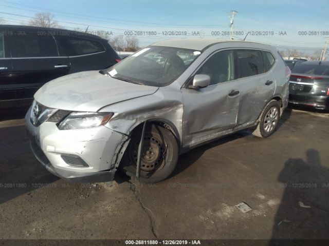 JN8AT2MT0GW012026 - 2016 NISSAN ROGUE S/SL/SV Silver photo 2