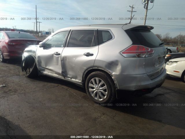 JN8AT2MT0GW012026 - 2016 NISSAN ROGUE S/SL/SV Silver photo 3