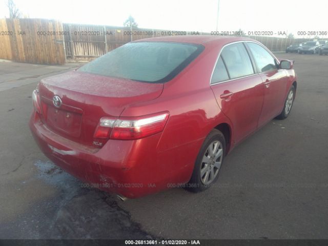 4T1BK46K77U034342 - 2007 TOYOTA CAMRY LE/XLE/SE Red photo 4