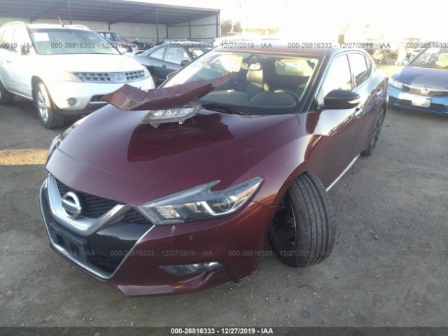 1N4AA6AP3GC413299 - 2016 NISSAN MAXIMA 3.5S/SV/SL/SR/PLAT Red photo 2