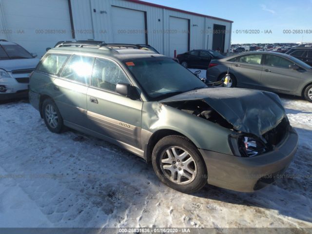 4S3BH675537654364 - 2003 SUBARU LEGACY OUTBACK AWP Green photo 1