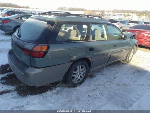 4S3BH675537654364 - 2003 SUBARU LEGACY OUTBACK AWP Green photo 4