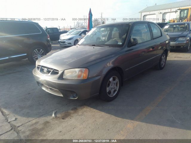 KMHCG35G8YU044750 - 2000 HYUNDAI ACCENT GS Gray photo 2