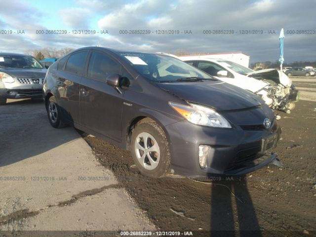 JTDKN3DU6C1525300 - 2012 TOYOTA PRIUS  Gray photo 1