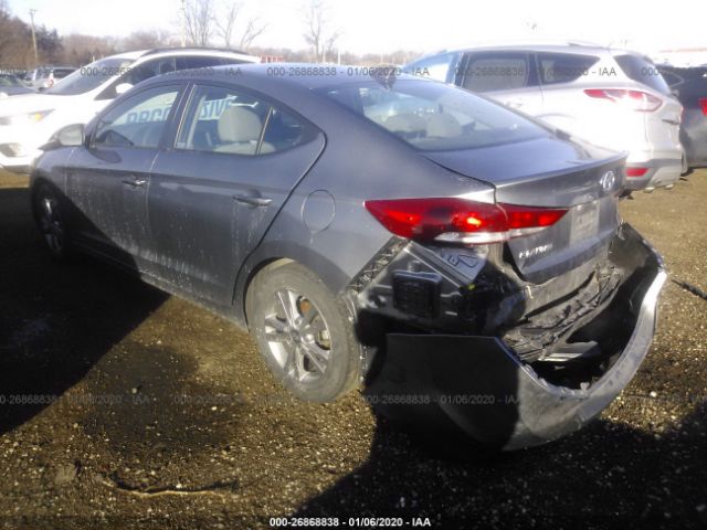 KMHD84LF9JU536906 - 2018 HYUNDAI ELANTRA SEL/VALUE/LIMITED Gray photo 3