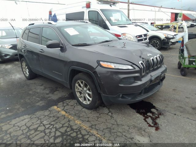 1C4PJLCBXEW147988 - 2014 JEEP CHEROKEE LATITUDE Gray photo 1