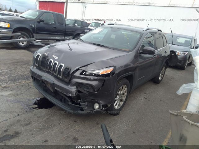 1C4PJLCBXEW147988 - 2014 JEEP CHEROKEE LATITUDE Gray photo 2