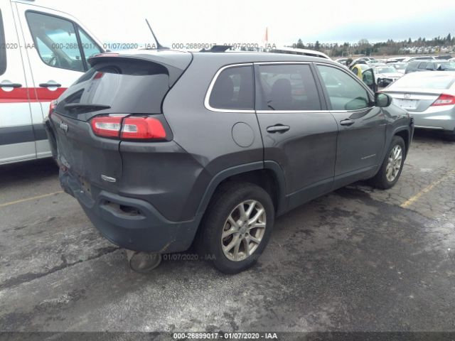 1C4PJLCBXEW147988 - 2014 JEEP CHEROKEE LATITUDE Gray photo 4