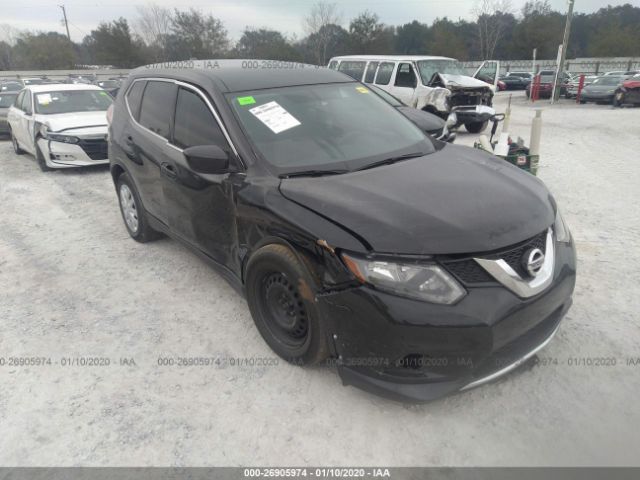 KNMAT2MT5GP722688 - 2016 NISSAN ROGUE S/SL/SV Black photo 1