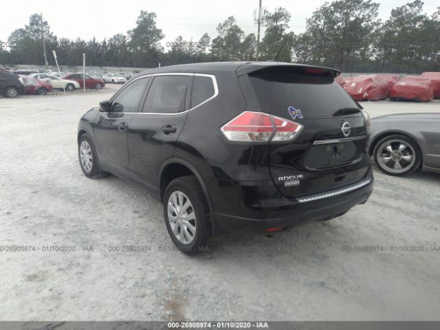 KNMAT2MT5GP722688 - 2016 NISSAN ROGUE S/SL/SV Black photo 3