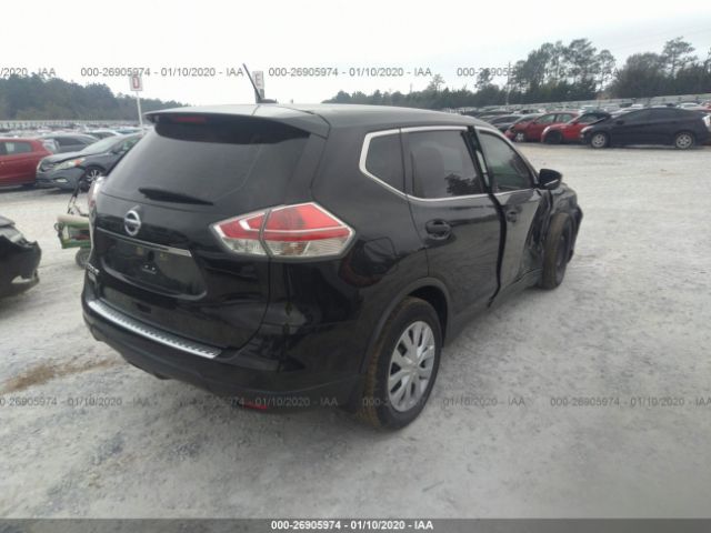 KNMAT2MT5GP722688 - 2016 NISSAN ROGUE S/SL/SV Black photo 4