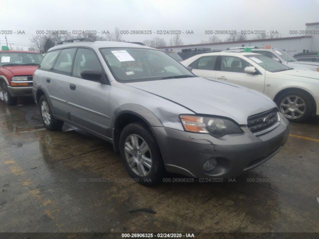 4S4BP61C957330374 - 2005 SUBARU LEGACY OUTBACK 2.5I Gray photo 1