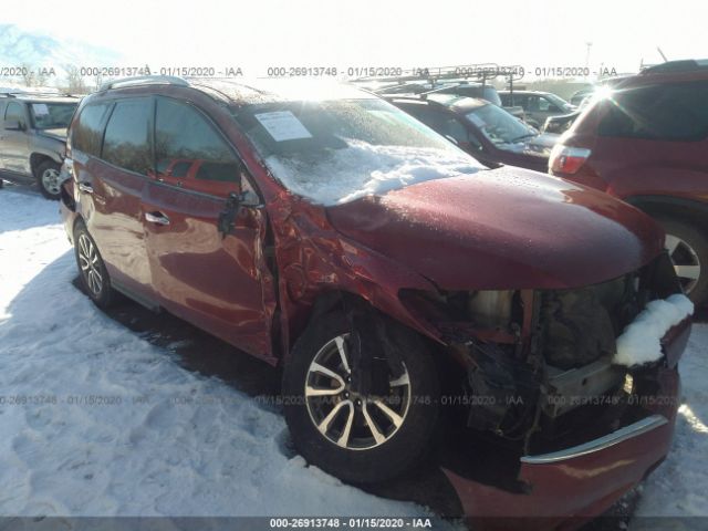 5N1AR2MM5EC661334 - 2014 NISSAN PATHFINDER S/SV/SL/PLATINUM Red photo 1