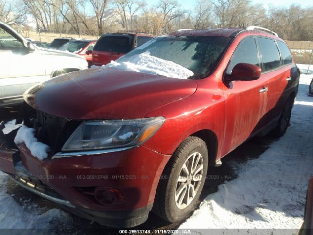 5N1AR2MM5EC661334 - 2014 NISSAN PATHFINDER S/SV/SL/PLATINUM Red photo 2