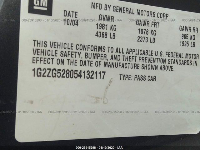 1G2ZG528054132117 - 2005 PONTIAC G6  Gray photo 9