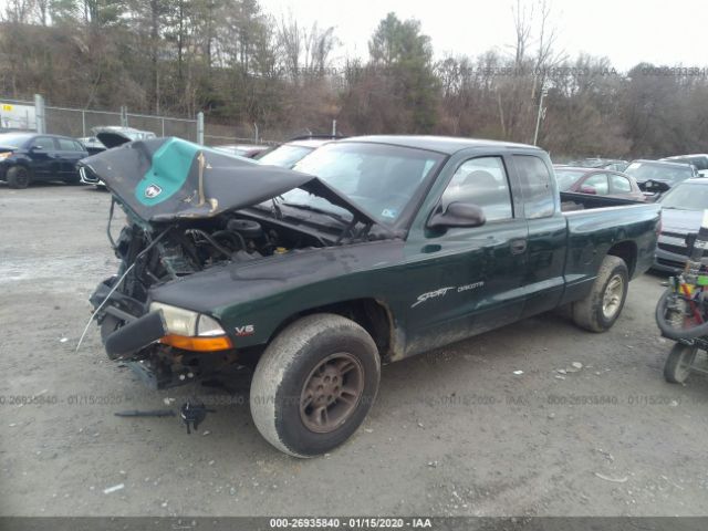 1B7GL22X5XS183275 - 1999 DODGE DAKOTA  Green photo 2