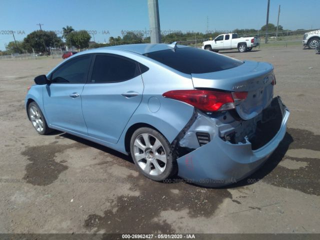 KMHDH4AE4CU430313 - 2012 HYUNDAI ELANTRA GLS/LIMITED Light Blue photo 3