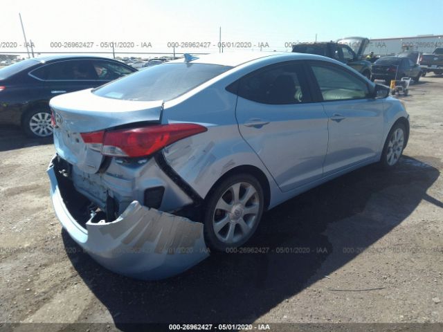 KMHDH4AE4CU430313 - 2012 HYUNDAI ELANTRA GLS/LIMITED Light Blue photo 4