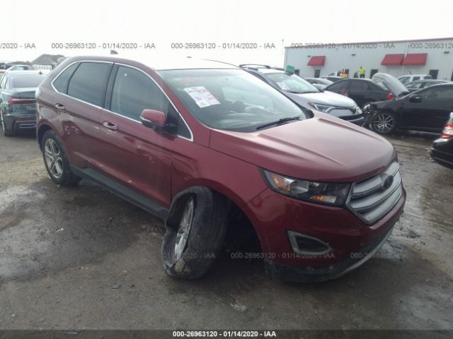 2FMTK3K91FBB43725 - 2015 FORD EDGE TITANIUM Red photo 1