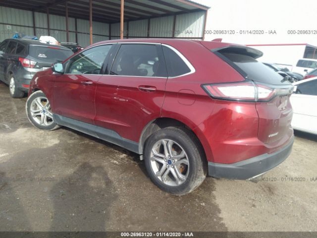 2FMTK3K91FBB43725 - 2015 FORD EDGE TITANIUM Red photo 3