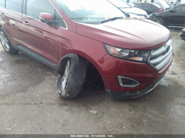 2FMTK3K91FBB43725 - 2015 FORD EDGE TITANIUM Red photo 6