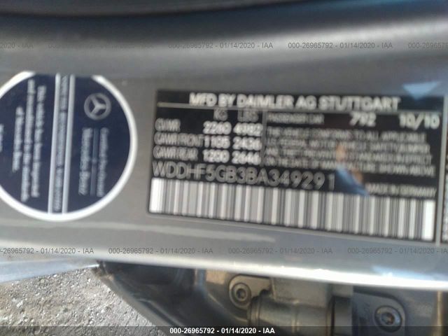 WDDHF5GB3BA349291 - 2011 MERCEDES-BENZ E 350 Gray photo 9