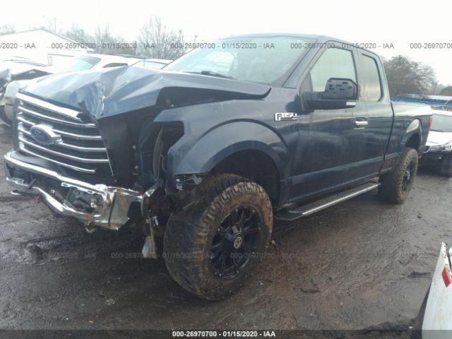 1FTFX1EF9FFB56133 - 2015 FORD F150 SUPER CAB Blue photo 2