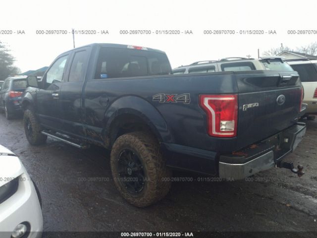 1FTFX1EF9FFB56133 - 2015 FORD F150 SUPER CAB Blue photo 3