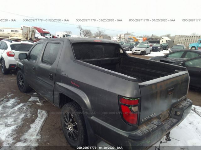 5FPYK1F20CB460512 - 2012 HONDA RIDGELINE RT Gray photo 3