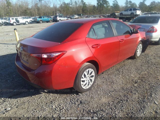 5YFBURHE5KP902265 - 2019 TOYOTA COROLLA L/LE/XLE/SE/XSE Red photo 4