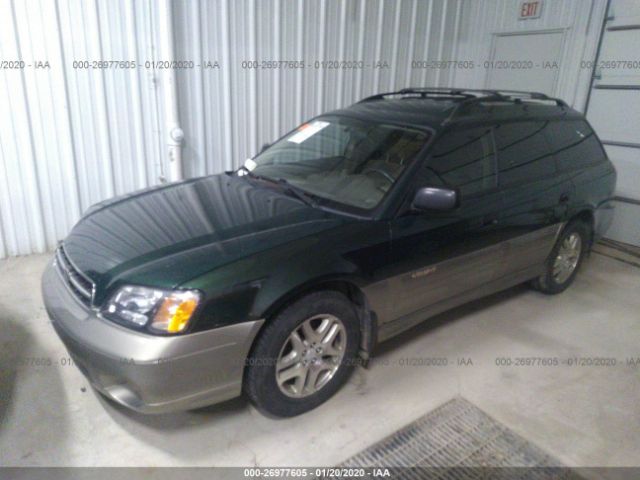 4S3BH675717671275 - 2001 SUBARU LEGACY OUTBACK AWP Green photo 2