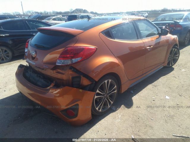 KMHTC6AE9GU282252 - 2016 HYUNDAI VELOSTER TURBO Orange photo 4