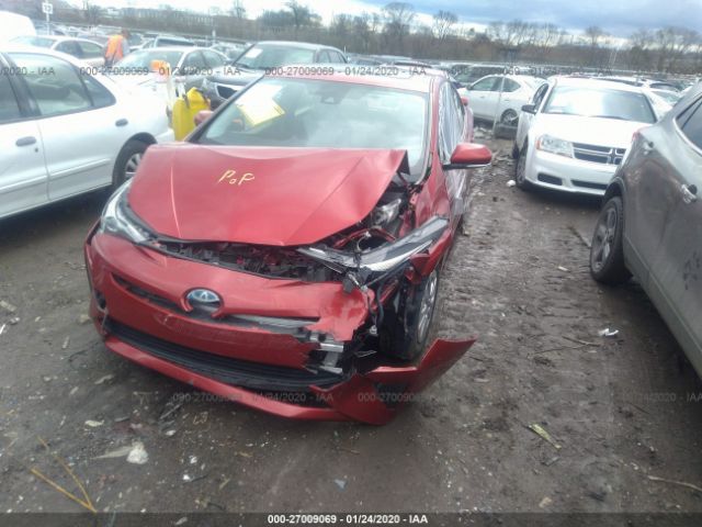 JTDKARFU9G3519013 - 2016 TOYOTA PRIUS  Red photo 6