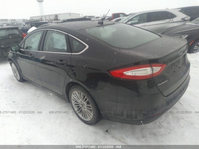 3FA6P0HD9ER314711 - 2014 FORD FUSION SE Black photo 3