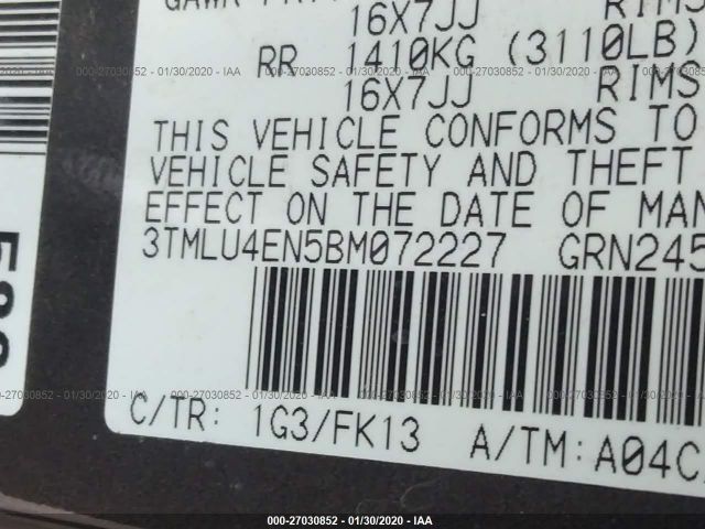 3TMLU4EN5BM072227 - 2011 TOYOTA TACOMA DOUBLE CAB 灰色 照片 9