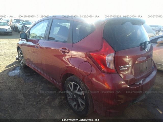 3N1CE2CP2GL367047 - 2016 NISSAN VERSA NOTE S/S PLUS/SV/SL/SR Red photo 3