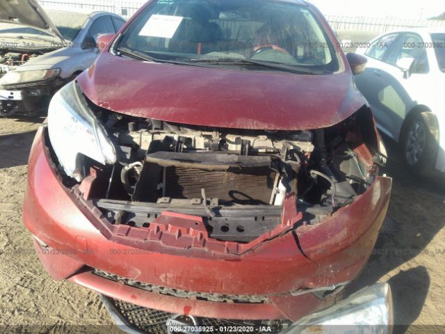 3N1CE2CP2GL367047 - 2016 NISSAN VERSA NOTE S/S PLUS/SV/SL/SR Red photo 6