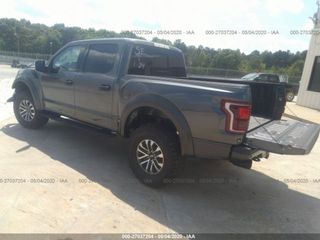 1FTFW1RG8LFA04894 - 2020 FORD F150 RAPTOR Gray photo 3