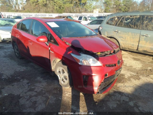 JTDKN3DU9C5467871 - 2012 TOYOTA PRIUS  Red photo 1