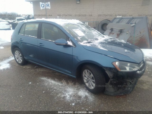 3VW217AU3FM020083 - 2015 VOLKSWAGEN GOLF  Blue photo 1