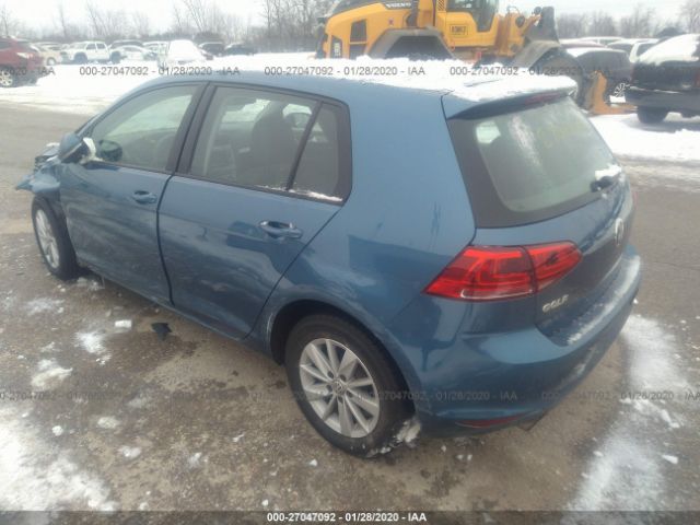 3VW217AU3FM020083 - 2015 VOLKSWAGEN GOLF  Blue photo 3