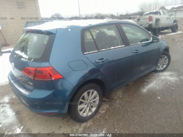 3VW217AU3FM020083 - 2015 VOLKSWAGEN GOLF  Blue photo 4