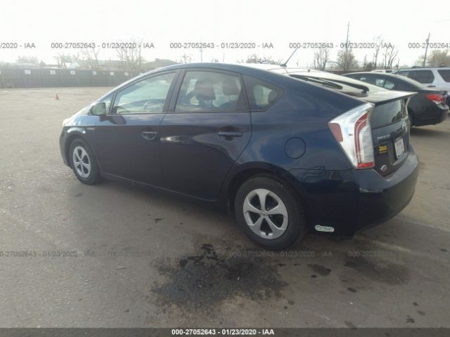 JTDKN3DU6D1617959 - 2013 TOYOTA PRIUS  Blue photo 3