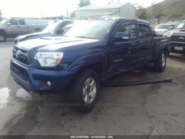 3TMJU4GN4FM177335 - 2015 TOYOTA TACOMA DOUBLE CAB PRERUNNER Blue photo 2