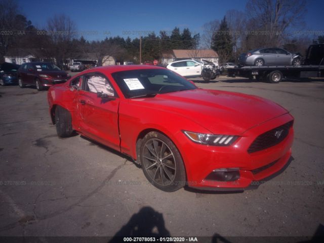 1FA6P8TH0G5210168 - 2016 FORD MUSTANG  Red photo 1
