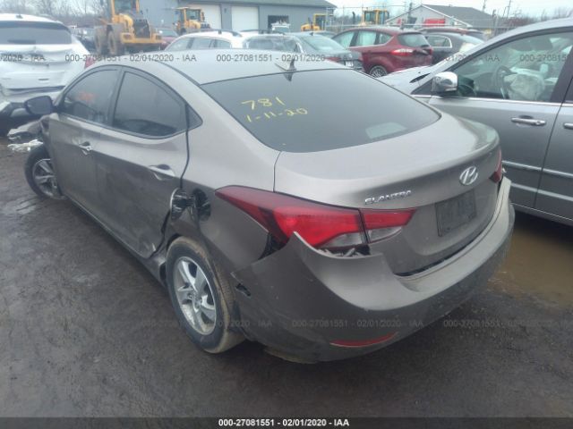 5NPDH4AE3FH646348 - 2015 HYUNDAI ELANTRA SE/SPORT/LIMITED Pewter photo 3