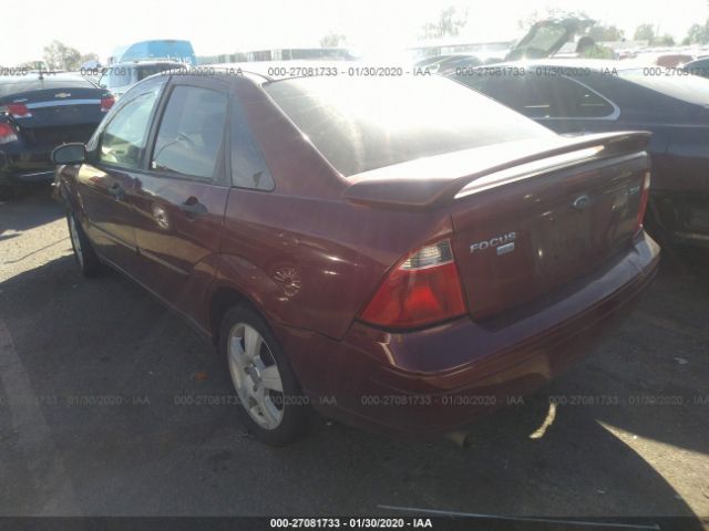 1FAFP34N76W121164 - 2006 FORD FOCUS ZX4 Burgundy photo 3