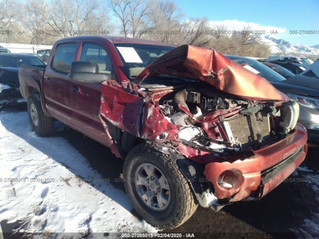 5TELU42N85Z066935 - 2005 TOYOTA TACOMA DOUBLE CAB Red photo 1