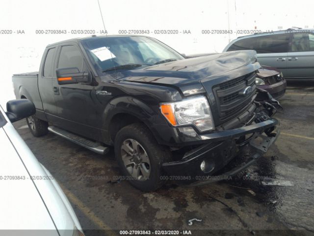 1FTEX1CM0EKE06541 - 2014 FORD F150 SUPER CAB Black photo 1